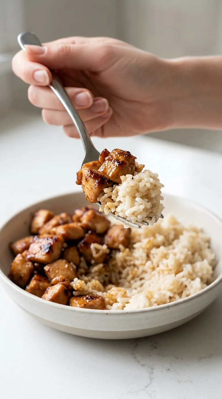 Hawaiian Chicken & Coconut Rice final dish