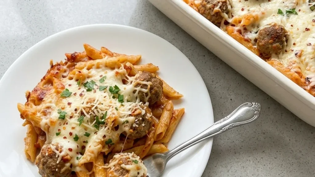 meatball casserole finished recipe