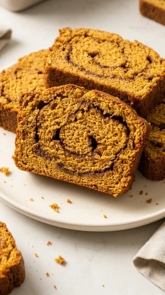 Mini Pumpkin Bread with Cinnamon Swirl full finished recipe