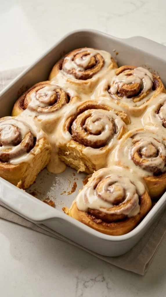 Ooey Gooey Pumpkin Cinnamon Rolls full finished recipe