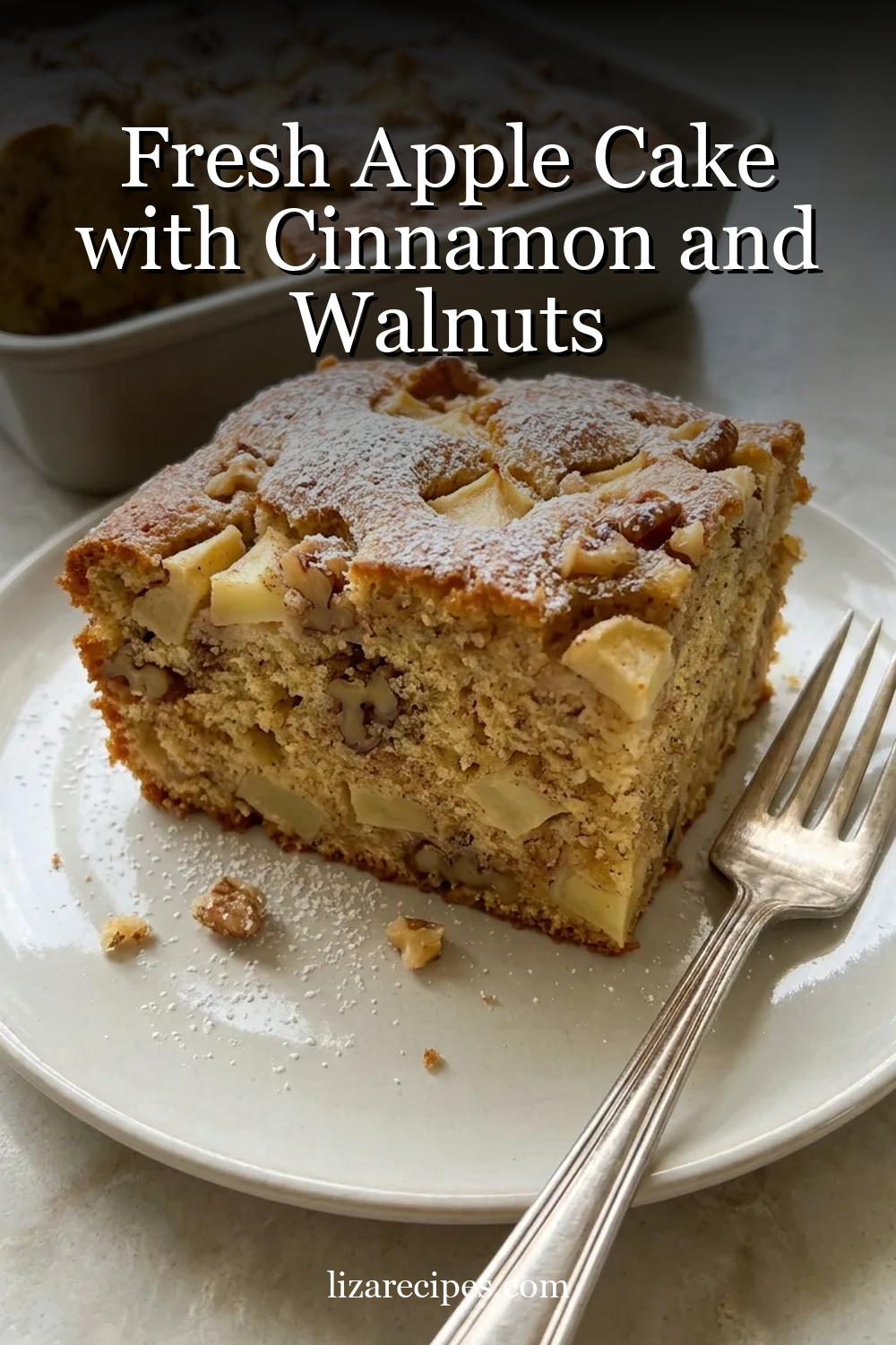 Fresh Apple Cake with Cinnamon and Walnuts
