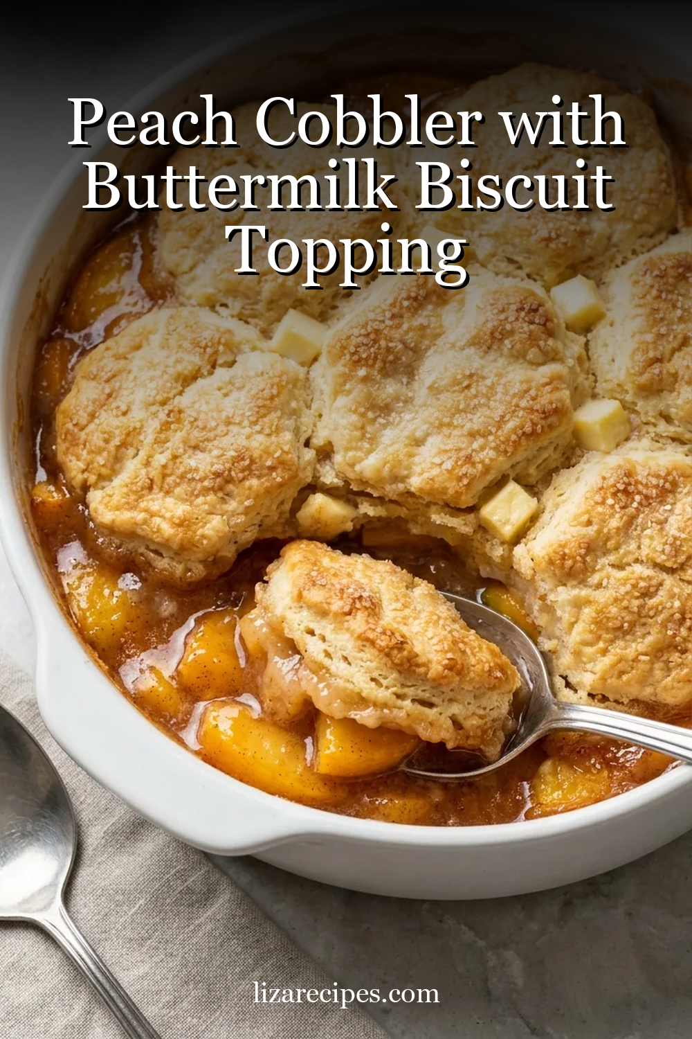 Peach Cobbler with Buttermilk Biscuit Topping