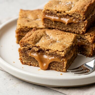 Caramel Cookie Bars finished recipe
