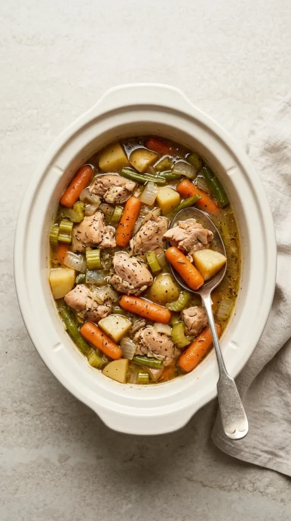 chicken in the crockpot full finished recipe