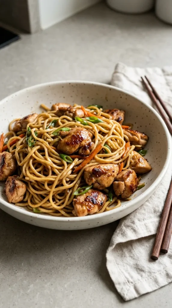 Chicken Stir Fry with Noodles full finished recipe