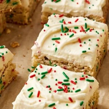 Christmas Sugar Cookie Bars finished recipe