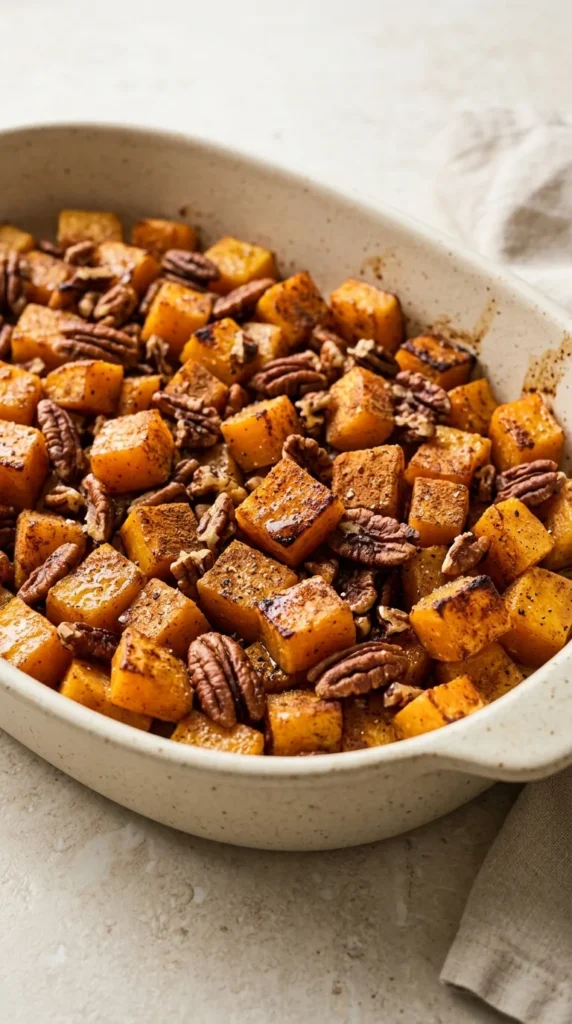 Cinnamon Pecan Roasted Butternut Squash full finished recipe