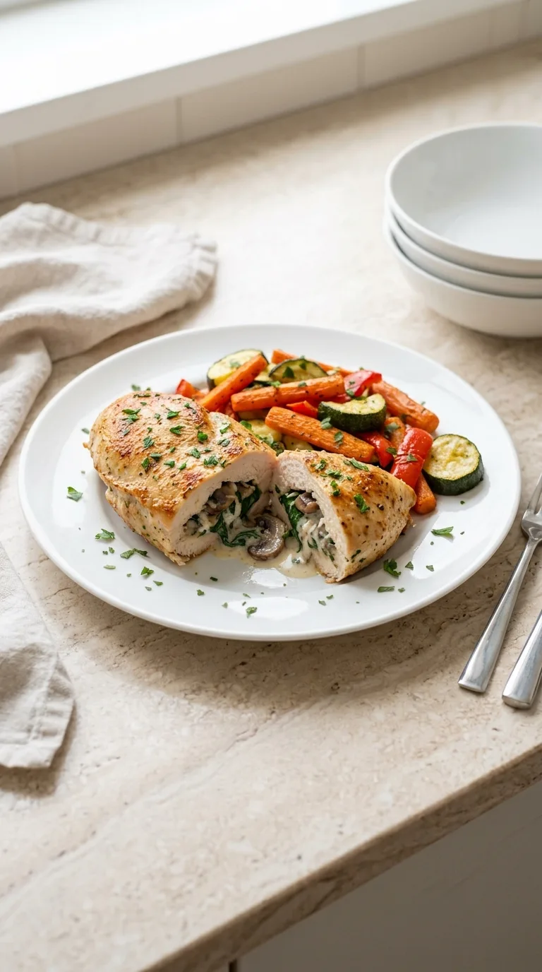 Creamy Mushroom and Spinach Stuffed Chicken featured image