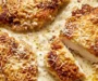 Crispy Parmesan Chicken with Dreamy Garlic Sauce