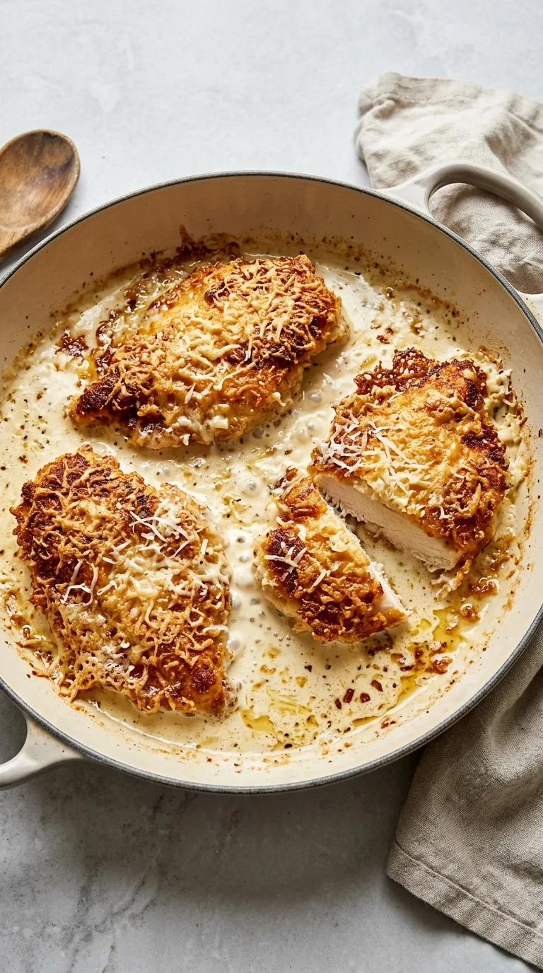 Crispy Parmesan Chicken with Dreamy Garlic Sauce featured image
