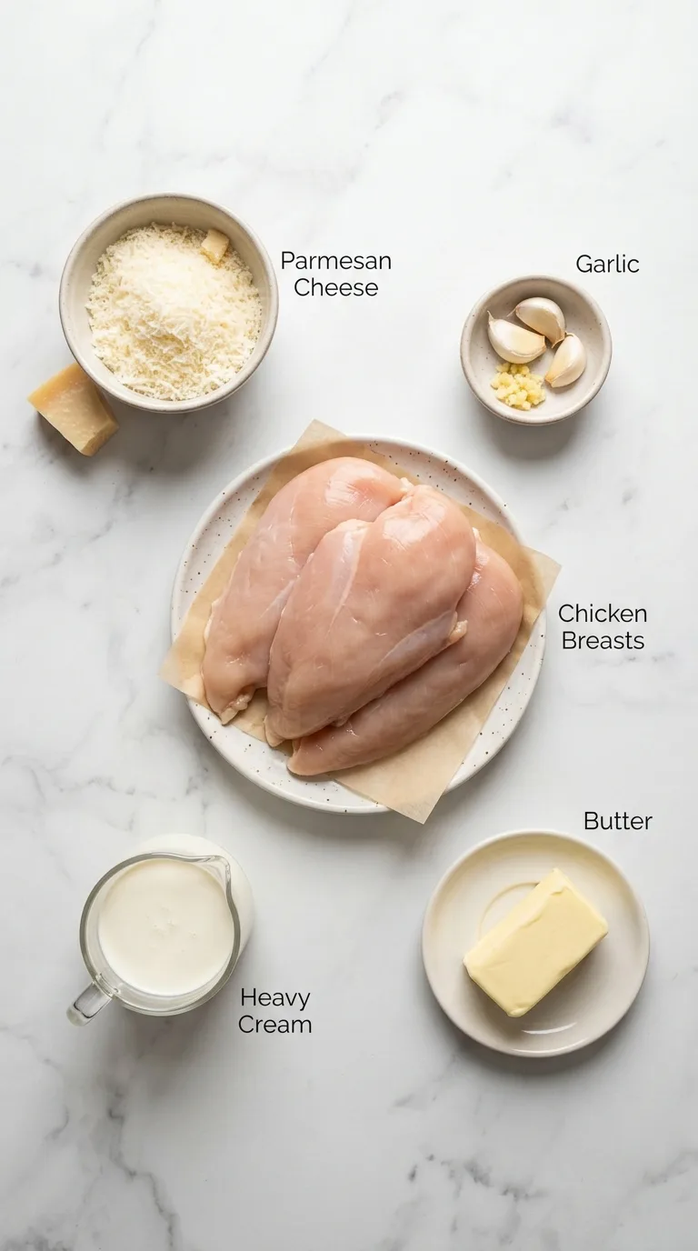 Crispy Parmesan Chicken with Dreamy Garlic Sauce ingredients