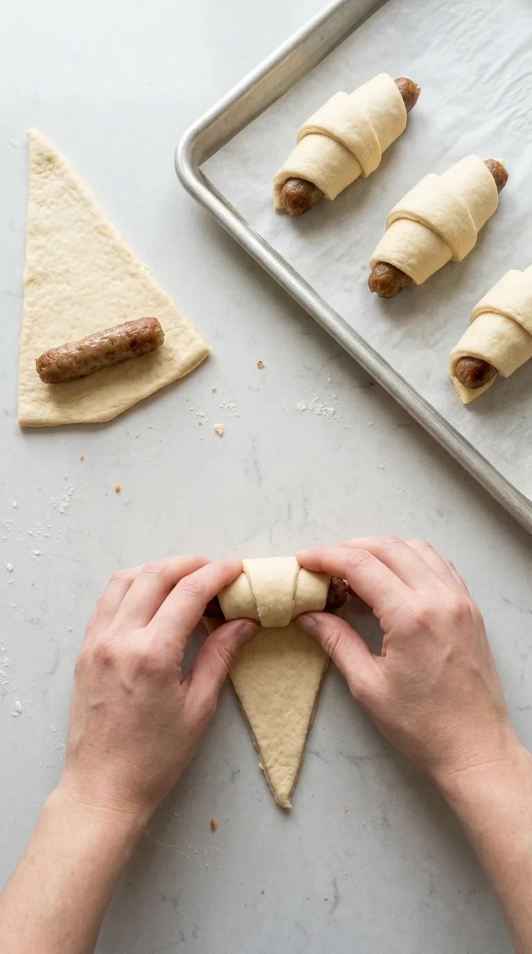 Delicious Breakfast Sausage Crescent Rolls Recipe step 4