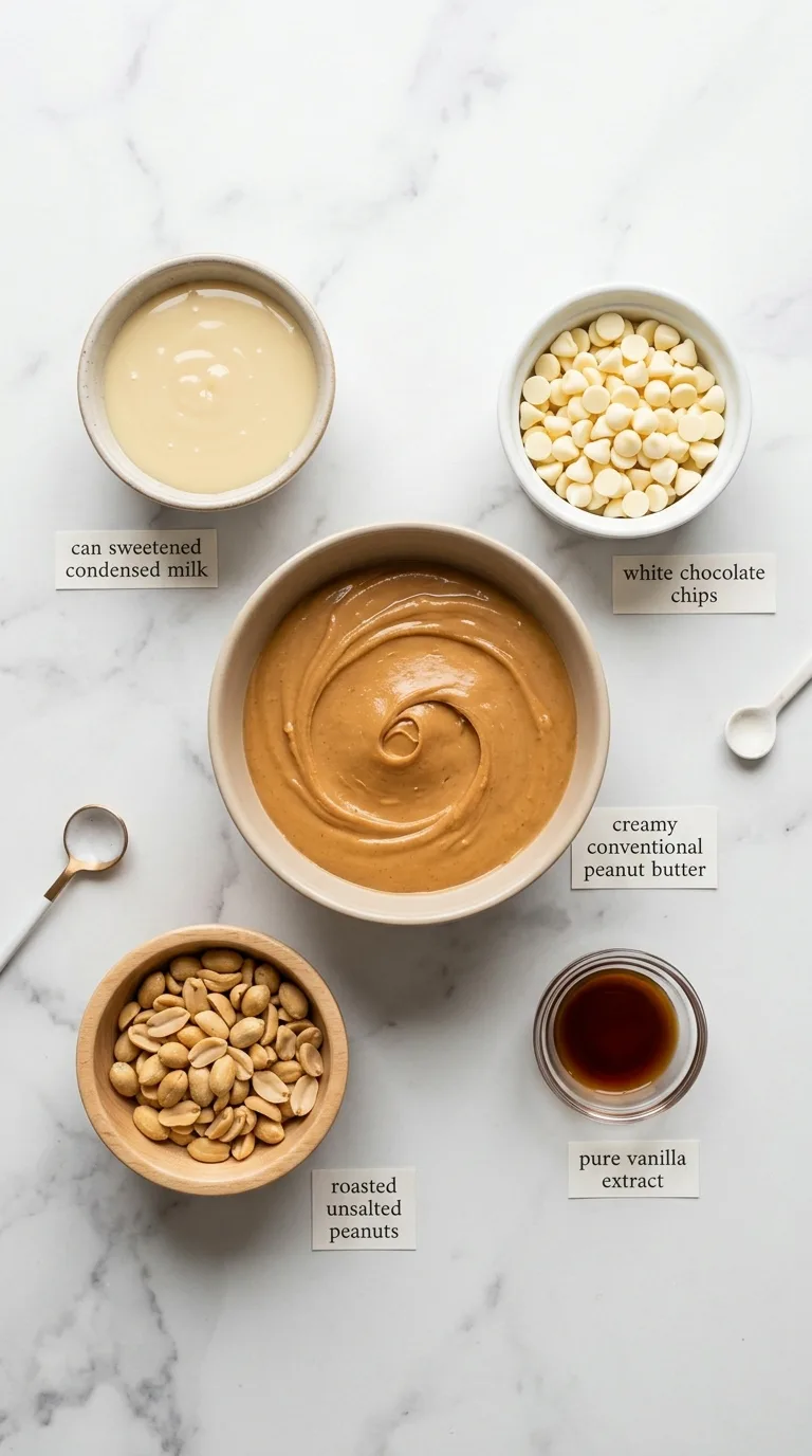 Easy Creamy Peanut Butter Fudge Delight Recipe ingredients