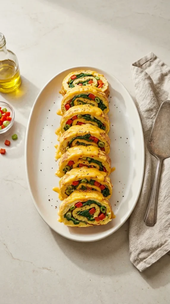 Effortless Veggie Omelette Roll full finished recipe