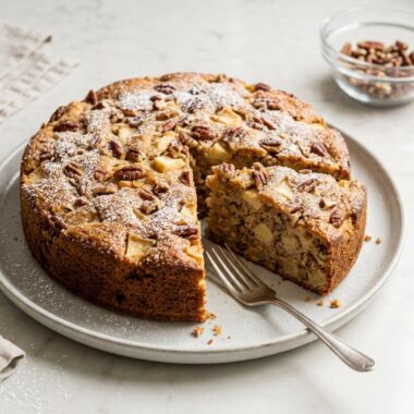 Fresh Apple Cake with Cinnamon and Walnuts finished recipe