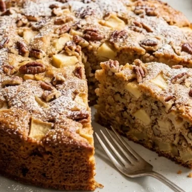 Fresh Apple Cake with Cinnamon and Walnuts finished recipe
