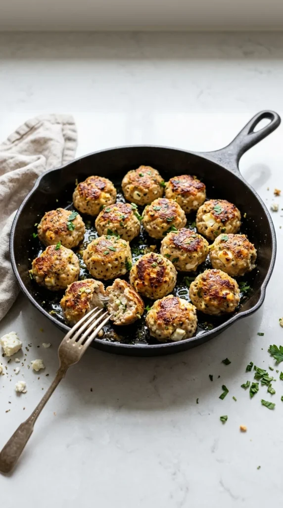 Greek Chicken Meatballs full finished recipe