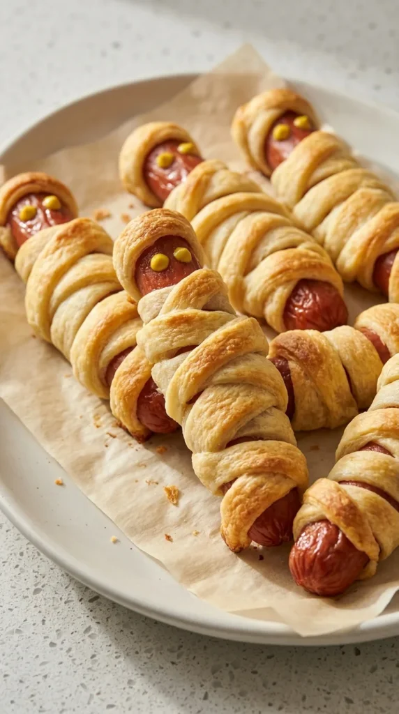 Halloween Mummy Hot Dogs full finished recipe