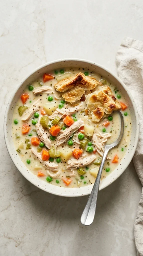 Healthy Chicken Pot Pie Soup full finished recipe