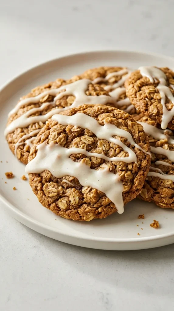 Iced Gingerbread Oatmeal Cookies full finished recipe