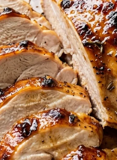 Maple Glazed Roasted Turkey Breast finished recipe