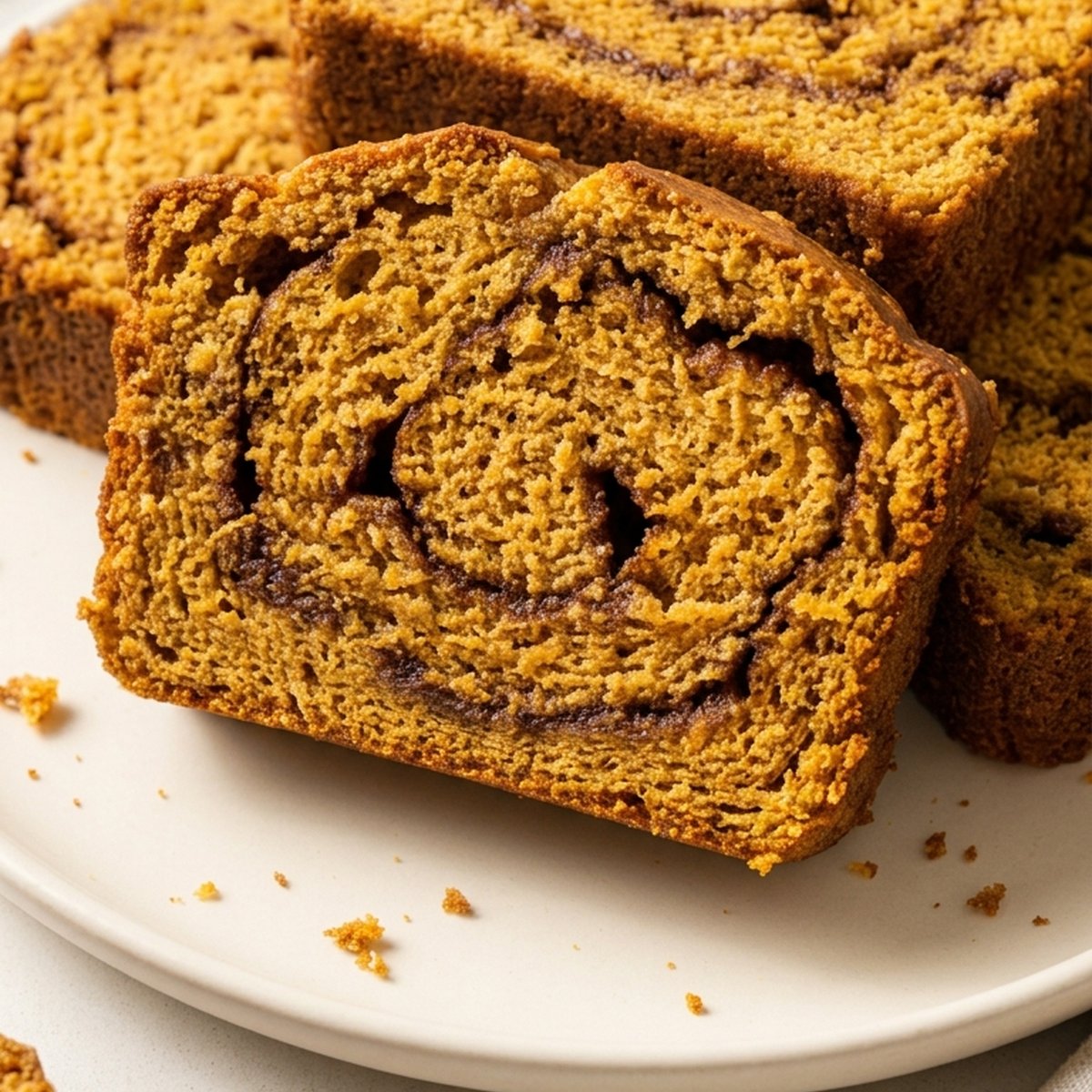 Mini Pumpkin Bread with Cinnamon Swirl finished recipe