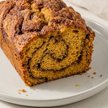 Mini Pumpkin Bread with Cinnamon Swirl finished recipe