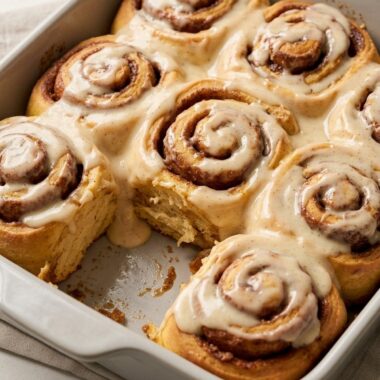Ooey Gooey Pumpkin Cinnamon Rolls finished recipe
