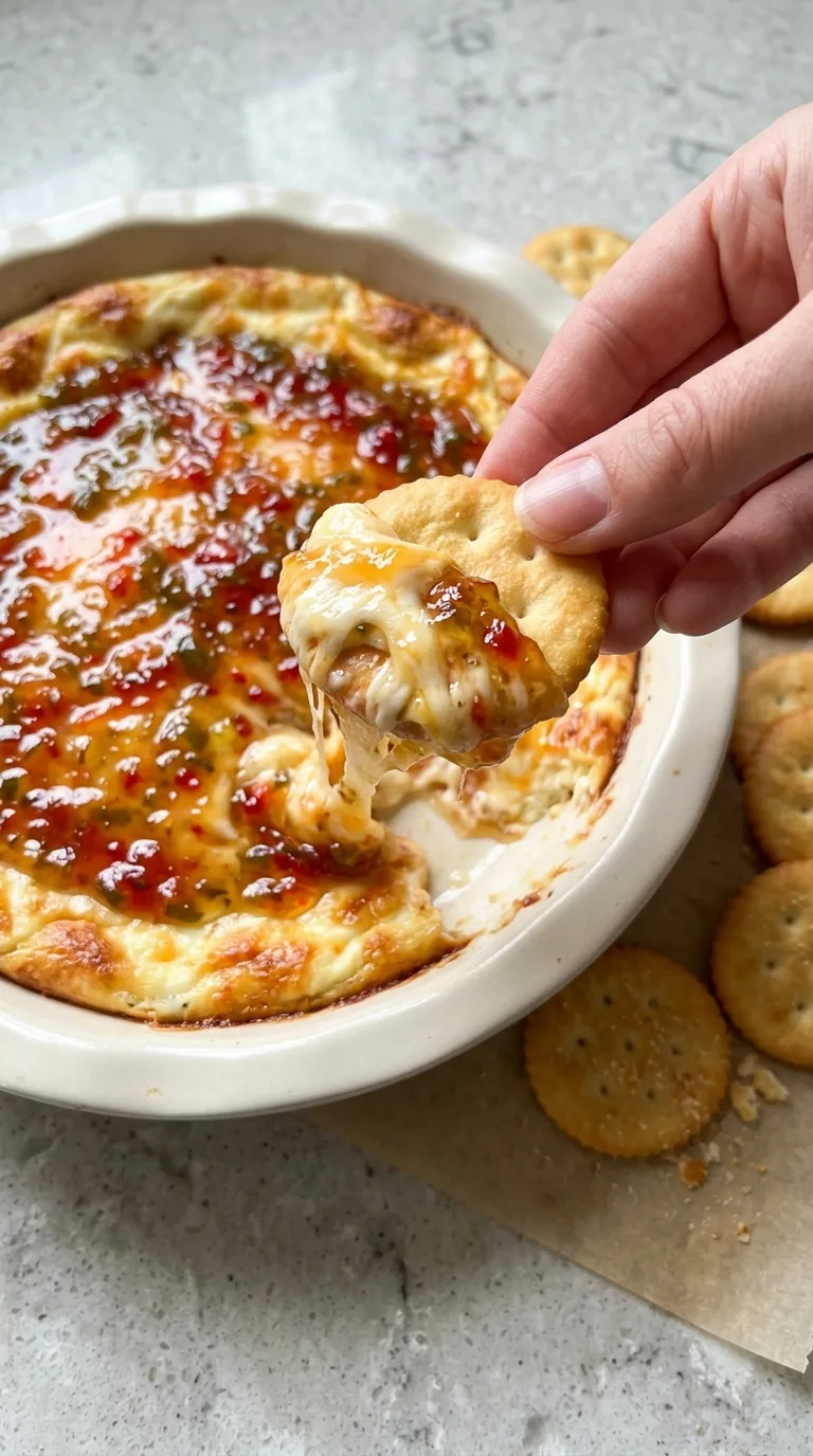 Pepper Jelly Cheese Dip final dish