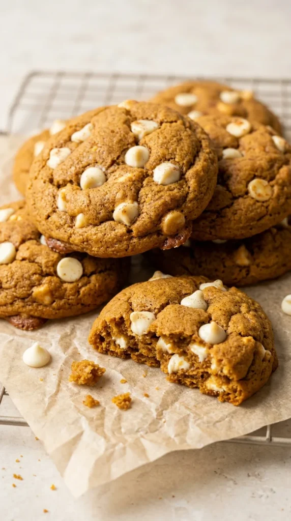 Pumpkin White Chocolate Chip Cookies full finished recipe