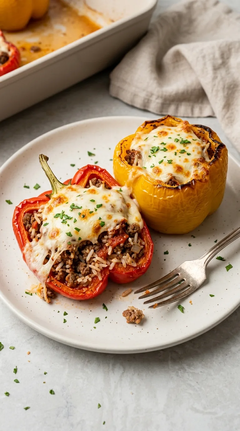 Roasted Stuffed Bell Peppers final dish