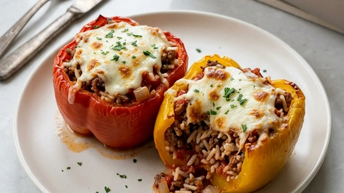 Roasted Stuffed Bell Peppers finished recipe