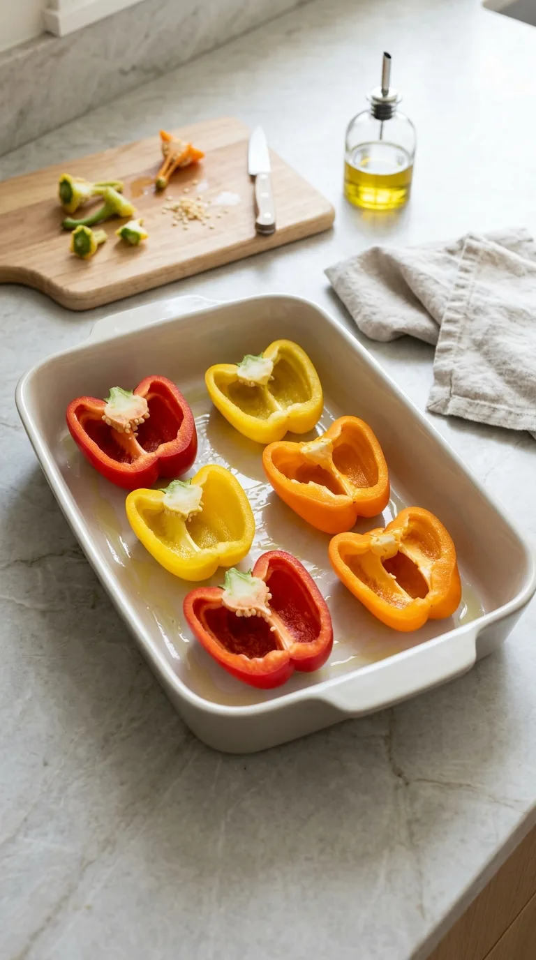 Roasted Stuffed Bell Peppers step 1