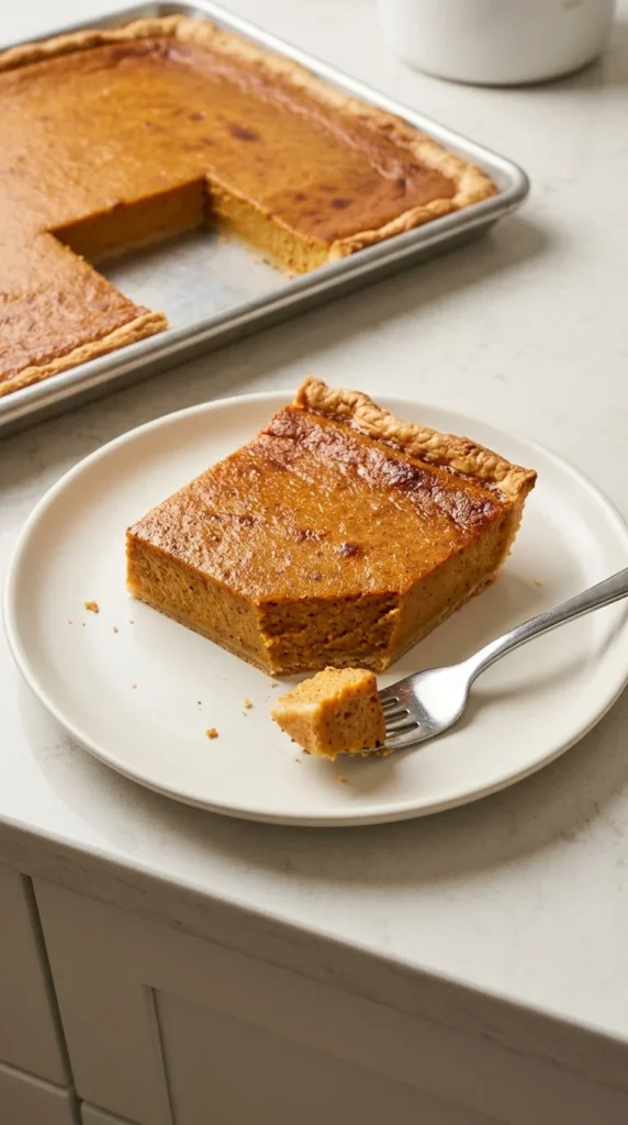 Sheet Pan Pumpkin Pie full finished recipe