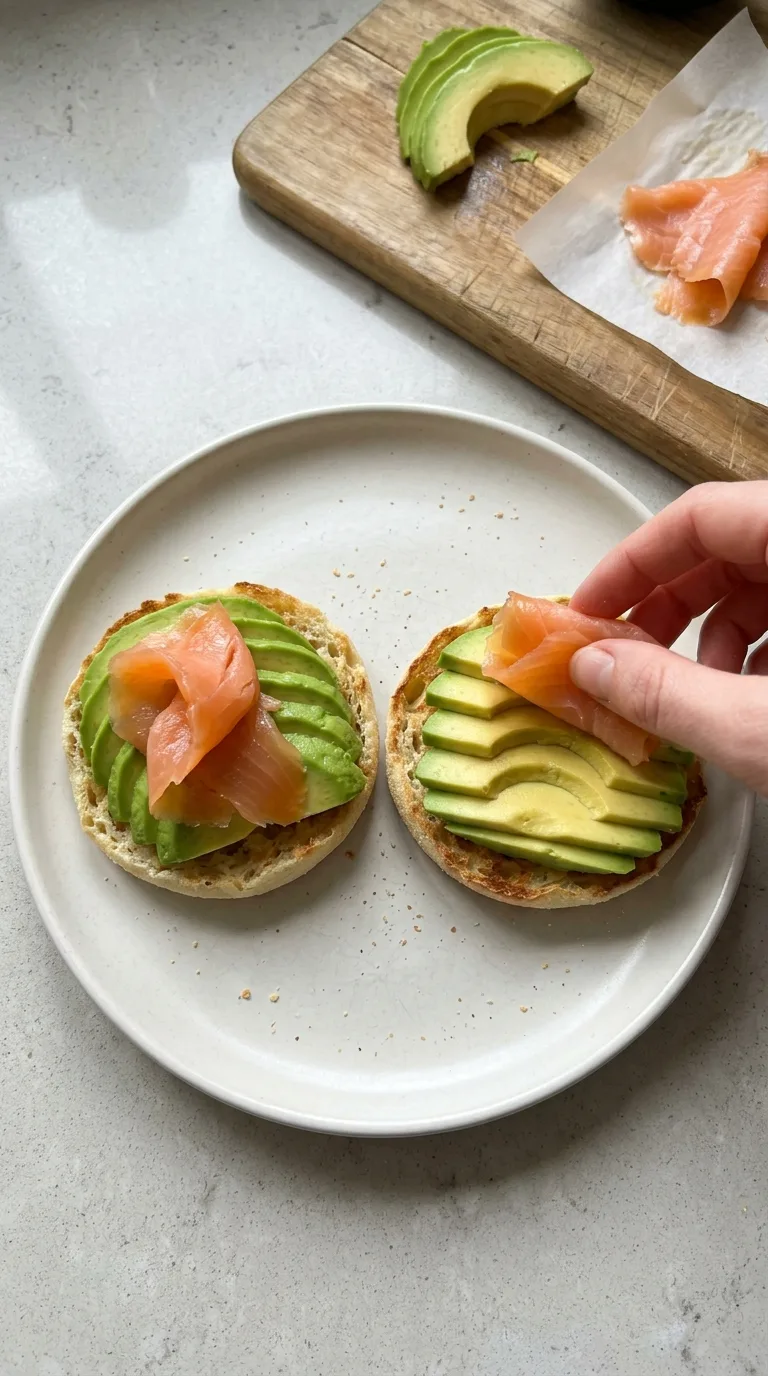 Smoked Salmon and Avocado Eggs Royale step 5