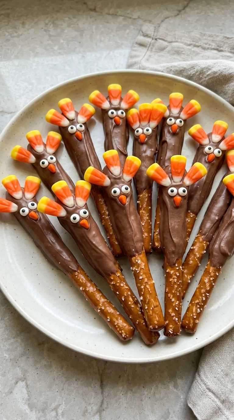 Thanksgiving Turkey Pretzel Rods final dish
