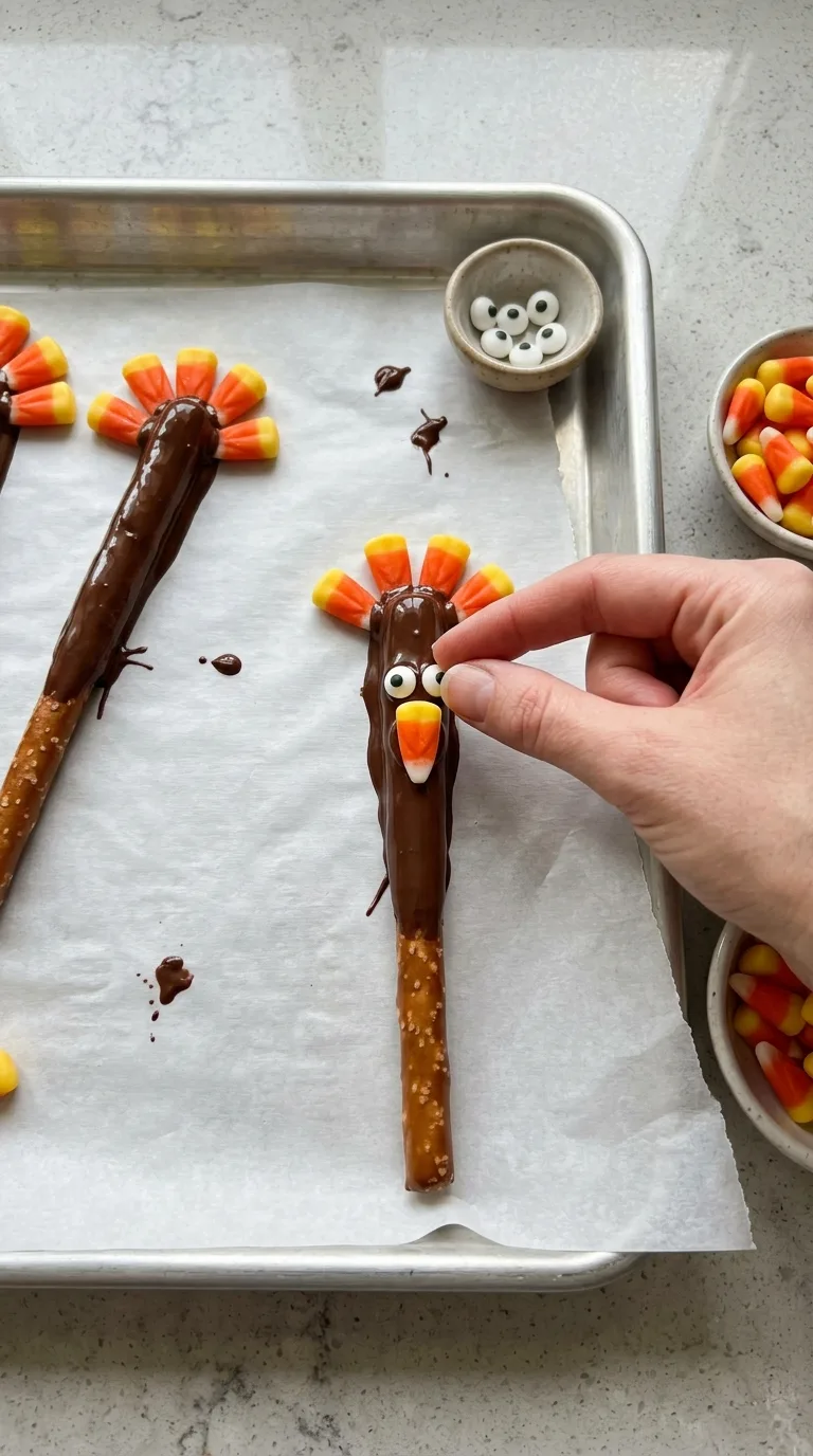 Thanksgiving Turkey Pretzel Rods step 6