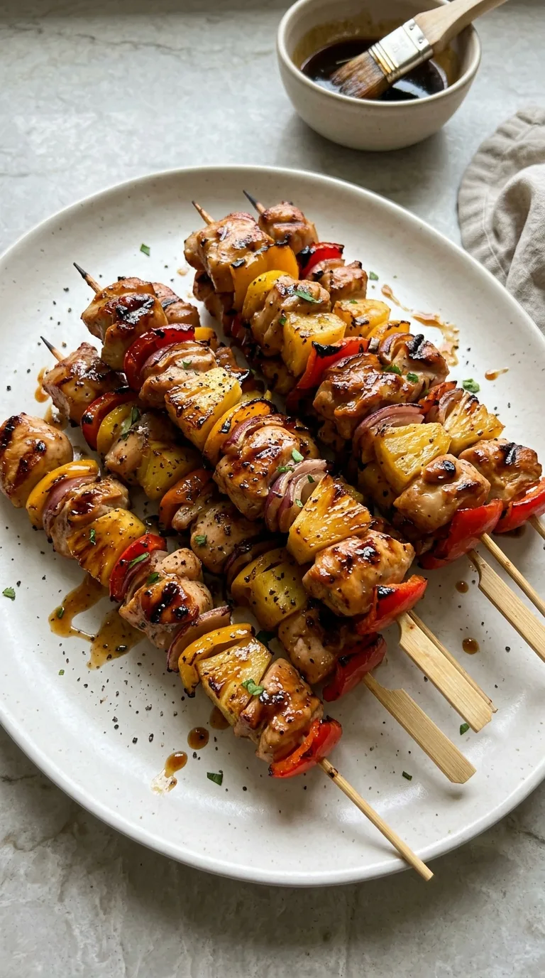 Tropical Hawaiian Chicken Skewers final dish