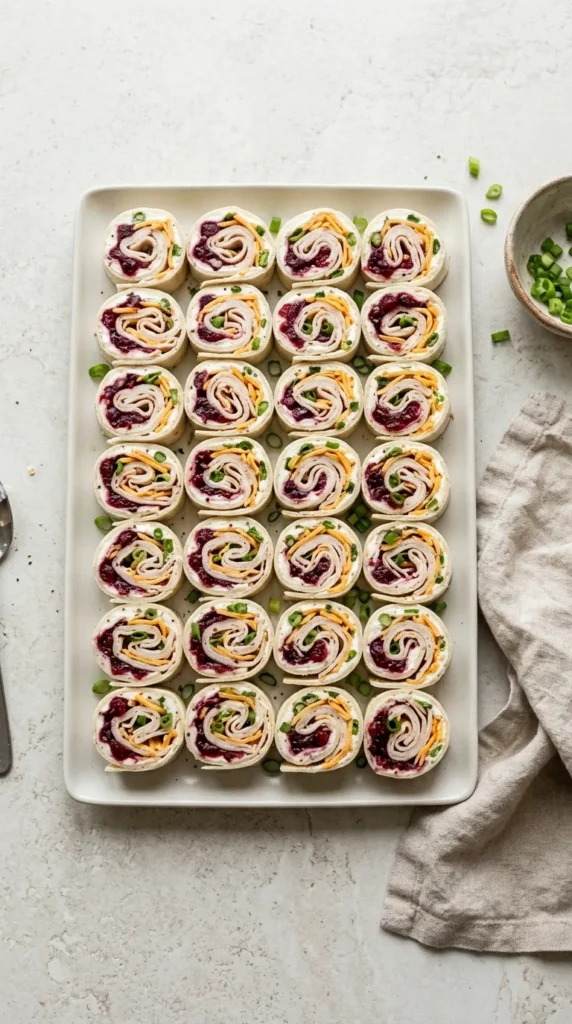 Turkey Cranberry Pinwheels full finished recipe